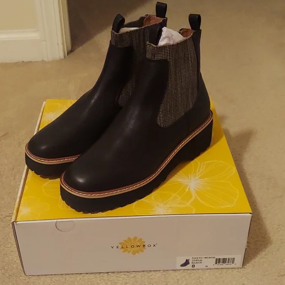 Yellow cheap box booties